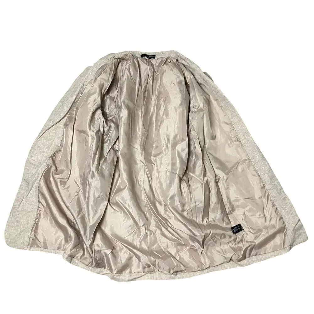 Harve Benard Blazer WMNS 12‎ Beige Linen Blend Open 3/4